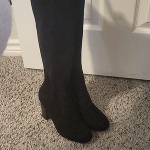 Black Suede Tall Boot